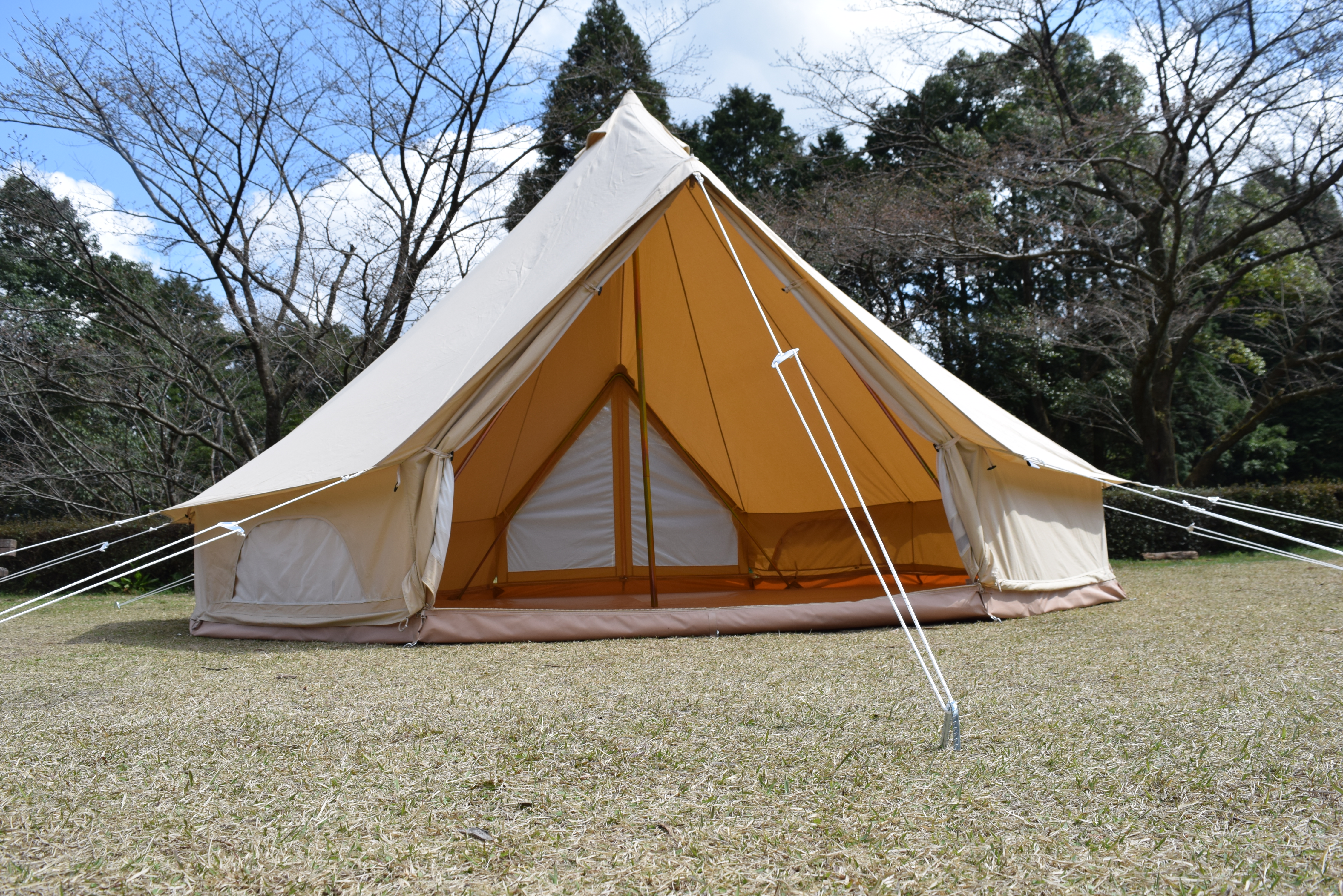 日本仕様のコットンベルテントが完成 / 雨濡＆乾燥対策とキャンプの